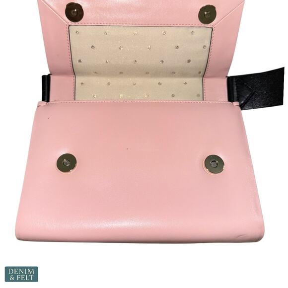 🖤💗 Kate Spade Colorblock Black Pink Leather Shoulder Bag with Gold Bar~RARE!! - Picture 10 of 16